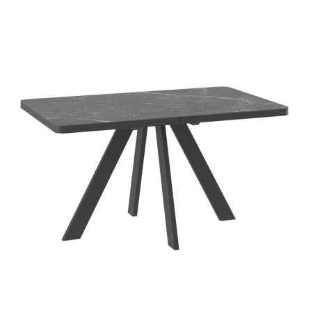 Стол BOBY RADIAL-140, раздвижной 140(180)х85, STONE BLACK ST CER/ЧЕРНЫЙ